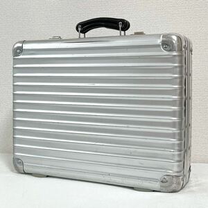 1円 ◎ RIMOWA リモワ クラシックフライト アタッシュケース TOPAS トパーズ ジュラルミン 青ロゴ ビジネスバッグ シルバー 976.12 24L