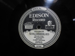 ★☆エジソンレコード SCHLUMMERLIED / MINUET IN G - アルバート・スポルディング 中古品☆★[5837] 