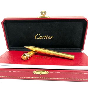 １円スタート Cartier カルティエ ボールペン トリニティ キャップ式 ゴールド 筆記用具