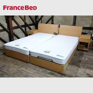 ▽展示美品未使用△FRANCE BED/フランスベッド/ツインベッド/リクライニング(1台)サイドテーブル/シングル　検/シモンズサータ