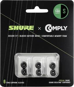 ブラック S 6点パック Shure シュア Comply製交換用ソフトフォームイヤパッド Sサイズ 3組入り EACYF1-6S