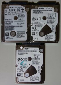 3922 2.5インチ内蔵SATAハードディスク500GB HGST HTS545050A7E680 3個まとめて 7mm 5400rpm 正常 使用3488/6918/11664時間 Mac/Win