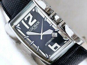 1円スタート☆LOCMAN ロックマン LATIN LOVER ラテンラバー AUTOMATIC【Reference.500】BLACK 紳士用高級機械式腕時計 自動巻 純正ブレス