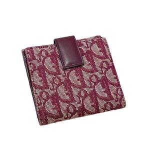 Dior ディオール トロッター キャンバス 二つ折り 財布 赤 コンパクト ウォレット