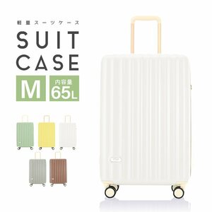 スーツケース Mサイズ 軽量 大型 キャリーケース キャリーバッグ 受託手荷物 65L 4泊～ TSAロック 旅行かばん 旅行 おしゃれ 新品 未使用