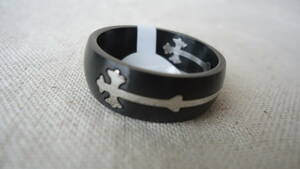 RingWright Co. Two Tone Stainless Steel Cross Cut Out Ring US14 , 30号 指輪 リング クロス レターパックライト レターパックプラス