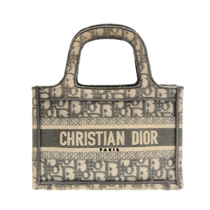 ディオール/クリスチャンディオール DIOR/ChristianDior トートバッグ ブックトートミニバッグ ジャガード アイボリー×グレー バッグ