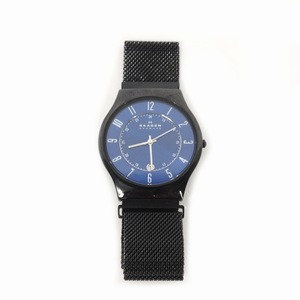 スカーゲン SKAGEN basic Titanium クォーツ腕時計 黒 ブラック メンズ