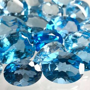 大粒!!(天然ブルートパーズ20点おまとめ200ct)a ルース 裸石 ジュエリー ブルートパーズ jewelry blue topaz s