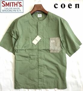 □z016新品【メンズL】カーキ グリーン 別注 ユナイテッドアローズ　コーエン COEN×SMITH