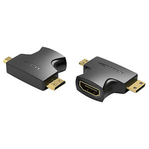 【10個セット】 VENTION 2 in 1 Mini HDMI and Micro HDMI Male to HDMI Female アダプター AG-2281X10 /l