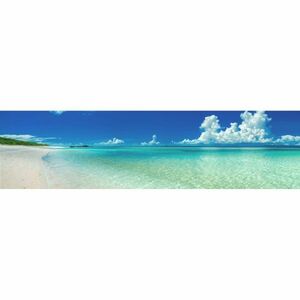 【パノラマX版】沖縄の海景色 日本最南端 波照間島の透き通った海とスカイブルー 壁紙ポスター 2210mm×576mm はがせるシール式 M004X1