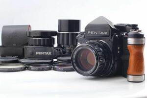 後期 使用感少なめ★ PENTAX 67 ペンタックス TTLファインダー SMC Takumar 55mm 105mm 200mm 3本レンズ付 中判フィルムカメラ 完動品