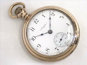 ELGIN エルジン 懐中時計 機械式 スモセコ 時計 約7.5×5.5cm アンティーク ヴィンテージ コレクション レトロ