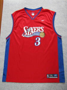 NBA アレン・アイバーソン 76ers IVERSON #3 セブンティ・シクサーズ リーボック製 ユニフォーム バスケ ビッグシルエット　オーバーサイズ