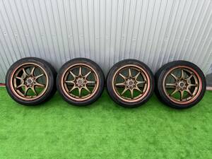 レイズ RAYS VOLK RACING CE28N 15インチ 205/45ZR16 26X7.OJJ +48 2019年 PCD114.3 ホイール タイヤ 4本 セット。。。