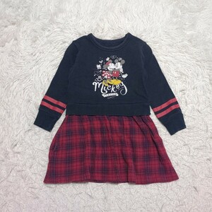 【送料無料】千趣会　ベルメゾン　長袖　ワンピース　100cm　ディズニー　キッズ　子供服