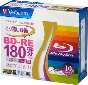くり返し録画用 ブルーレイディスク BD-RE 25GB 10枚 ホワイトプリンタブル 片面1層 1-2倍速 VBE130NP10V1