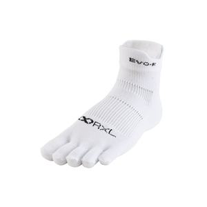 ☆ ホワイト ☆ M(24-26cm) ☆ アールエル RｘL SOCKS RNS5004 EVO-FM 5本指 ミドル丈 RｘL アールエル ソックス ランニング ショート