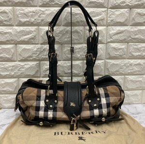 □■BURBERRY　バーバリー　ノバチェック　トートバッグ　ショルダーバッグ　キルティング×レザー■□