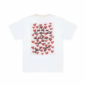 MARNI マルニ tシャツ メンズ レディース ハートプリント コットン100％ クルーネックTシャツ お洒落な一着 40サイズ