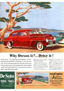 ◆1941年の自動車広告　デソート2　DeSoto　クライスラー