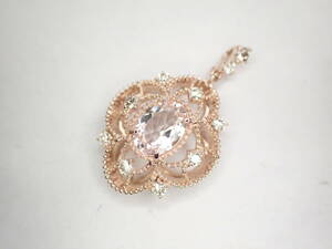 7/美品 K18PG ピンクゴールド モルガナイト0.95ct ペンダントトップ