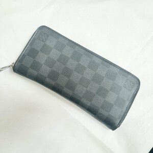 キングラム[27]LOUIS VUITTON ルイヴィトン ダミエ グラフィット ジッピーウォレット ヴェルティカル N63095★ジャンク★1円 【送料無料】