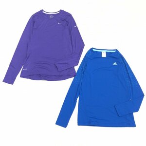 美品 NIKE adidas ナイキ アディダス 吸水速乾 ドライ トレーニング シャツ 2点セット M まとめ カットソー インナーウェア ランニング