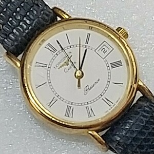 腕時計 LONGINES QUARTZ Presence L.152.4 ホワイト盤 純正バンド 電池交換済