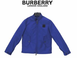 25万新品◆46=S◆BURBERRYバーバリー◆青 BBOXロゴ フロントジップスタンドカラーライトブルゾン 1円