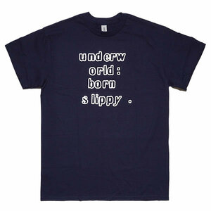 [XLサイズ]Underworld（アンダーワールド） Born Slippy 90sヴィンテージ復刻 ロゴTシャツ ネイビー