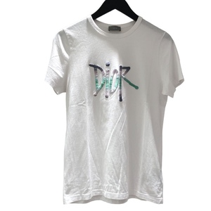 クリスチャン・ディオール Christian Dior XShawn Stussy ロゴ刺繍Tシャツ コットン コットン100% 半袖Ｔシャツ レディース 中古