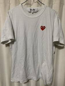 PLAY COMME des GARCONS PLAY CGD T-SHIRT AD2023/1 プレイ コムデギャルソン ハートTシャツ サイズL 白 ホワイト