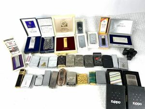 1円スタート　ジッポ　zippo ライター　喫煙具　オイル　箱付き　マルマン　ゴールド　シルバー　34点　まとめ　y-042502-245