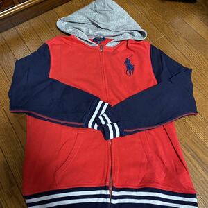 美品　ポロ　ラルフローレン ジップアップパーカー ビッグポニー boys XL 18-20 170cm POLO RALPH LAUREN 国内正規品