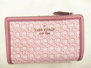 Kate spade ケイトスペード 新品未使用 スペード リンク ウォレット PVC×レザー 二つ折り財布 ピンク WLR00267★宅配便S★o0090