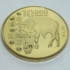 Y189 外国硬貨 ザンビア 牛 動物記念コイン 貿易銀 海外古銭 コレクションコイン 貨幣 記念メダル　重さ約29.02g