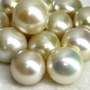 ●南洋白蝶真珠14点おまとめ●a 50g/250ct 約13.0-14.5mm珠 ルース 裸石 宝石 ジュエリー jewelry Pearl パール ゴールデン ②