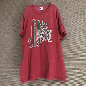 ラッセルアスレチック 半袖Tシャツ サーフィン　総柄　ビッグプリントA2 russell athletic サーファー　グリーン　no more sharke 激レア