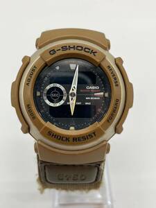 S4363 CASIO カシオ G-SHOCK ジーショック G-313MS G300 3750 メンズ クォーツ 腕時計 カーキ 布ベルト レザー シルバー金具