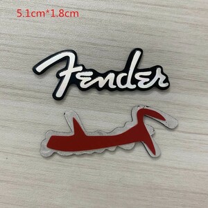 Fender フェンダー アルミ エンブレム プレート シルバー/ブラック egap