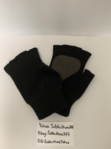 【新品】 Supreme　シュプリーム　BLACK FINGERLESS GLOVES Logo LEATHER 手袋 ブラック　黒　帽子　F 希少