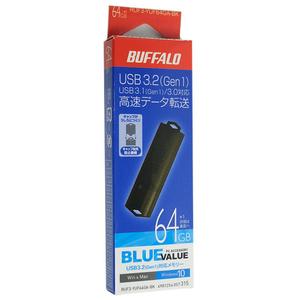 【ゆうパケット対応】BUFFALO バッファロー USB3.0用 USBメモリー RUF3-YUF64GA-BK 64GB ブラック [管理:1000015803]