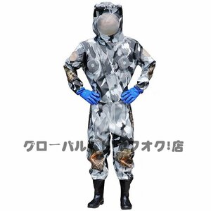 スズメ蜂 万全防護服 害虫駆除 つなぎ服 スズメバチ駆除用蜂防護服 プロキット 3つファン付 短靴 木登りやすい 通気性 迷彩タイプ D141