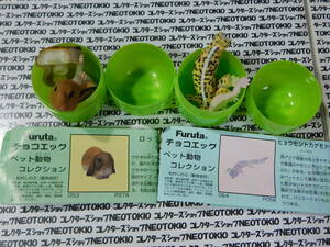 Furuta チョコエッグ ペット動物コレクション フィギュア・ロップイヤー&ヒョウモントカゲモドキ 2種セット X