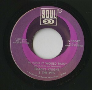 【7inch】試聴　GLADYS KNIGHT & THE PIPS　　(SOUL 35047) I WISH IT WOULD RAIN / IT