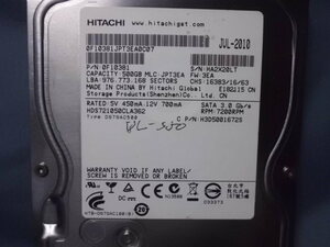 HITACHI 3.5インチ　ハードディスク500GB
