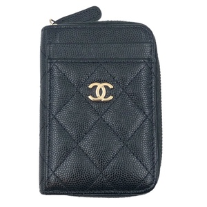 シャネル CHANEL ココマーク コインケース AP1650 31番台 ブラック キャビアスキン カードケース レディース 中古