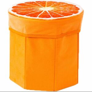 ボックススツール 折り畳み式 簡単組み立て 子供部屋収納 果物椅子 フルーツチェア 収納BOX おしゃれ　果物椅子　　オレンジ